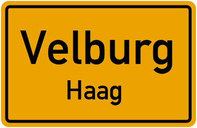 Ortsschild Velburg Haag