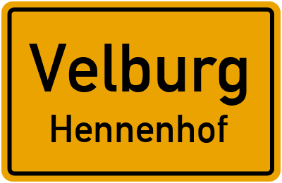 Ortsschild Velburg Hennenhof