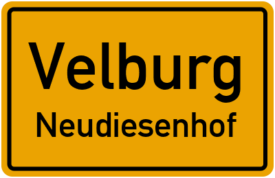 Ortsschild Velburg Neudiesenhof
