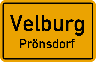 Ortsschild Velburg Prönsdorf