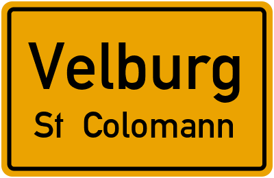 Ortsschild Velburg St. Colomann
