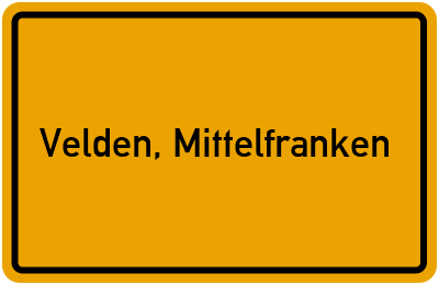 Ortsschild von Stadt Velden, Mittelfranken in Bayern