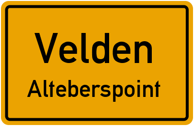Ortsschild Velden Alteberspoint