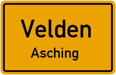 Ortsschild Velden Asching