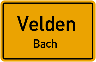 Ortsschild Velden Bach