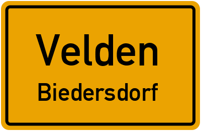 Ortsschild Velden Biedersdorf