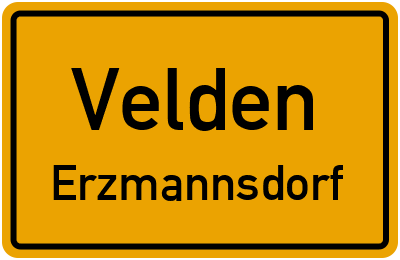 Ortsschild Velden Erzmannsdorf