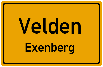 Ortsschild Velden Exenberg