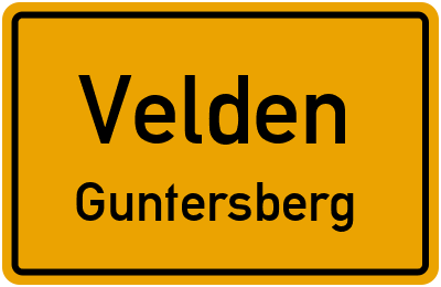 Ortsschild Velden Guntersberg