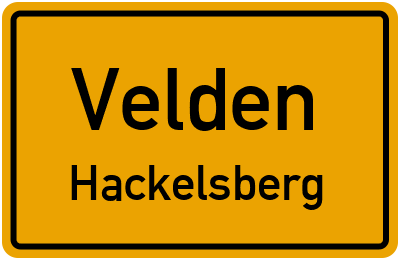 Ortsschild Velden Hackelsberg