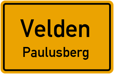 Ortsschild Velden Paulusberg