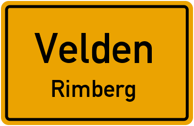 Ortsschild Velden Rimberg