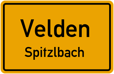 Ortsschild Velden Spitzlbach