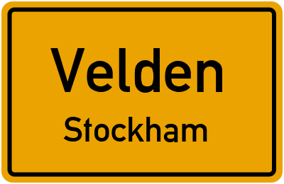 Ortsschild Velden Stockham
