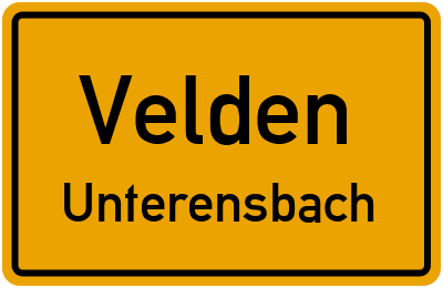 Ortsschild Velden Unterensbach