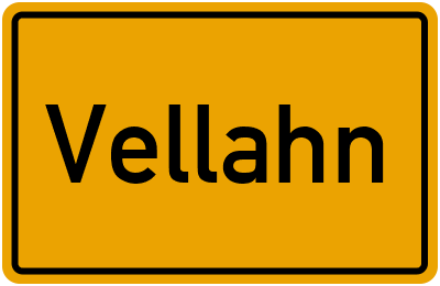 Ortsschild von Vellahn in Mecklenburg-Vorpommern