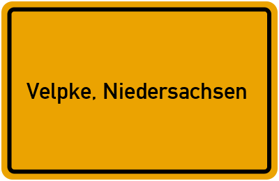 Ortsschild von Gemeinde Velpke, Niedersachsen in Niedersachsen