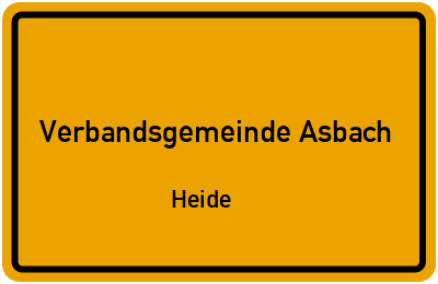 Straßenverzeichnis Verbandsgemeinde Asbach Heide