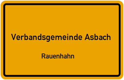 Straßenverzeichnis Verbandsgemeinde Asbach Rauenhahn
