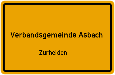 Straßenverzeichnis Verbandsgemeinde Asbach Zurheiden