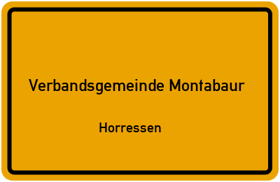 Straßenverzeichnis Verbandsgemeinde Montabaur Horressen