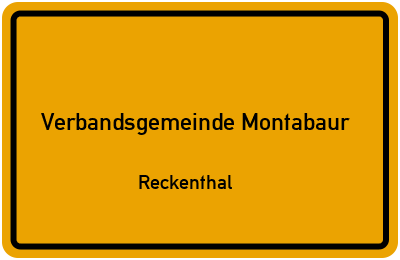 Straßenverzeichnis Verbandsgemeinde Montabaur Reckenthal