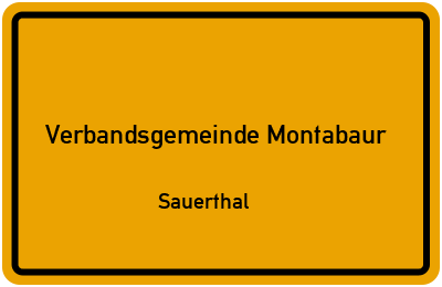 Straßenverzeichnis Verbandsgemeinde Montabaur Sauerthal