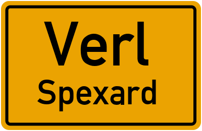Ortsschild Verl Spexard