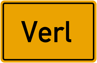 Ortsschild von Gemeinde Verl in Nordrhein-Westfalen