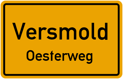 Ortsschild Versmold Oesterweg