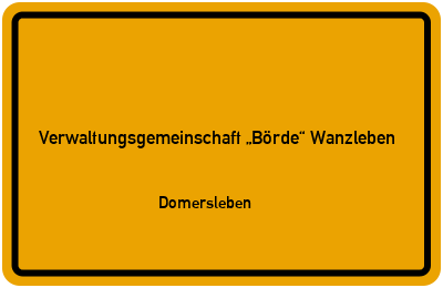 Straßenverzeichnis Verwaltungsgemeinschaft „Börde“ Wanzleben Domersleben