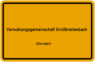 Straßenverzeichnis Verwaltungsgemeinschaft Großbreitenbach Allersdorf