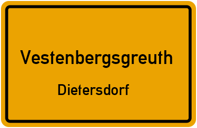 Straßenverzeichnis Vestenbergsgreuth Dietersdorf