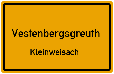 Ortsschild Vestenbergsgreuth Kleinweisach