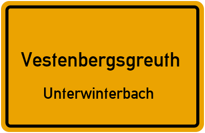 Ortsschild Vestenbergsgreuth Unterwinterbach