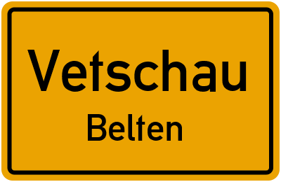 Straßenverzeichnis Vetschau Belten
