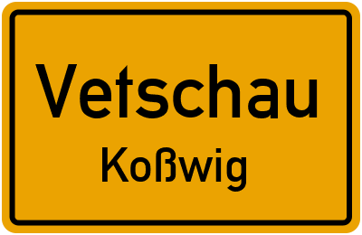 Straßenverzeichnis Vetschau Koßwig