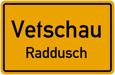 Straßenverzeichnis Vetschau Raddusch