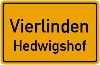 Straßenverzeichnis Vierlinden Hedwigshof