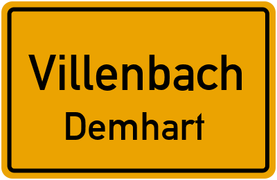 Straßenverzeichnis Villenbach Demhart