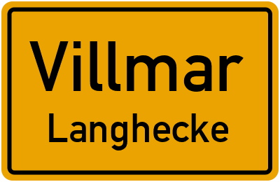 Ortsschild Villmar Langhecke