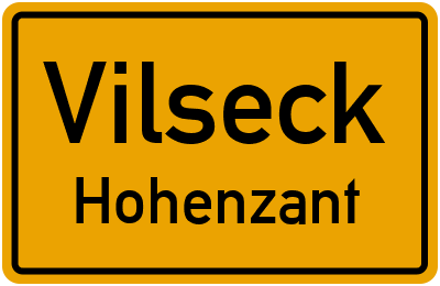 Ortsschild Vilseck Hohenzant