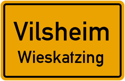 Ortsschild Vilsheim Wieskatzing