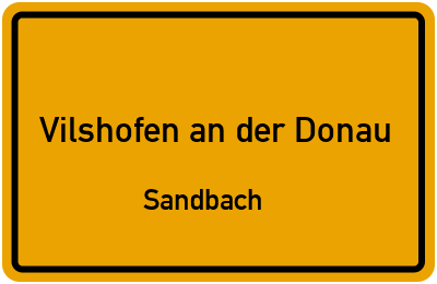 Straßenverzeichnis Vilshofen an der Donau Sandbach