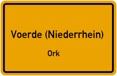 Straßenverzeichnis Voerde (Niederrhein) Ork