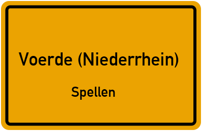 Straßenverzeichnis Voerde (Niederrhein) Spellen