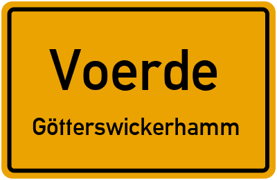 Straßenverzeichnis Voerde Götterswickerhamm