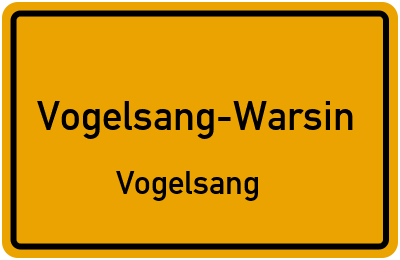 Straßenverzeichnis Vogelsang-Warsin Vogelsang