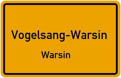 Straßenverzeichnis Vogelsang-Warsin Warsin
