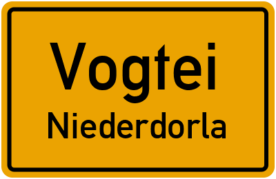 Straßenverzeichnis Vogtei Niederdorla